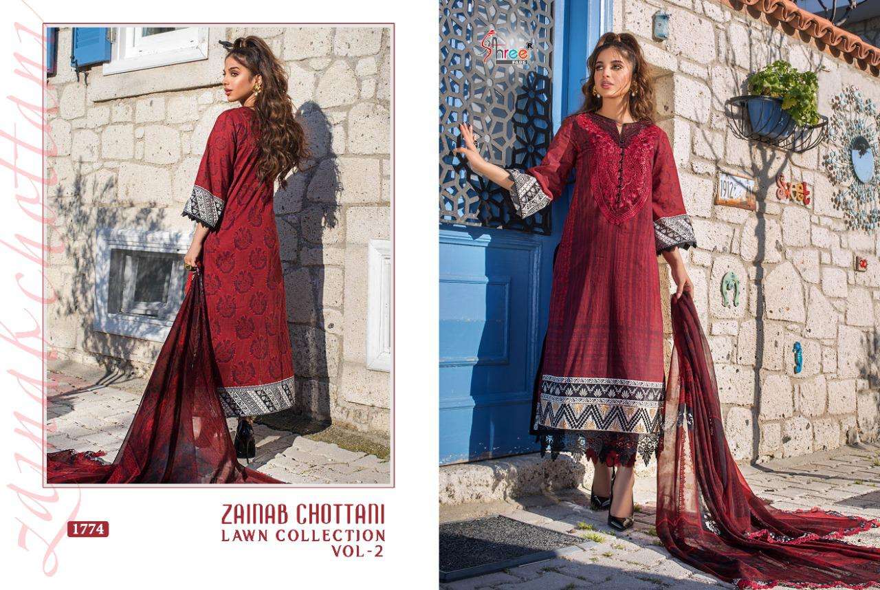Shree Zainab  Pure LawnCotton Print With EXCLUSIVE Embrodery Work Letest Fancy  Chottani Lawn Collection 2 Pure Lawn Cotton Pakistani Suits